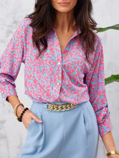 Blouses - Loose And Elegant Printed Breasted Blouse - MsDressly