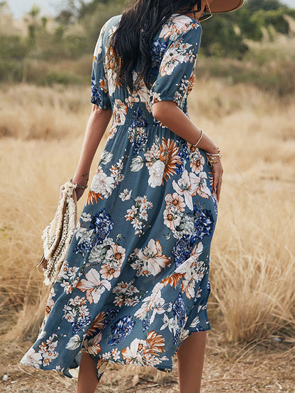 Midi Dresses - Sexy Printed Waist Slimming Midi Dress - MsDressly