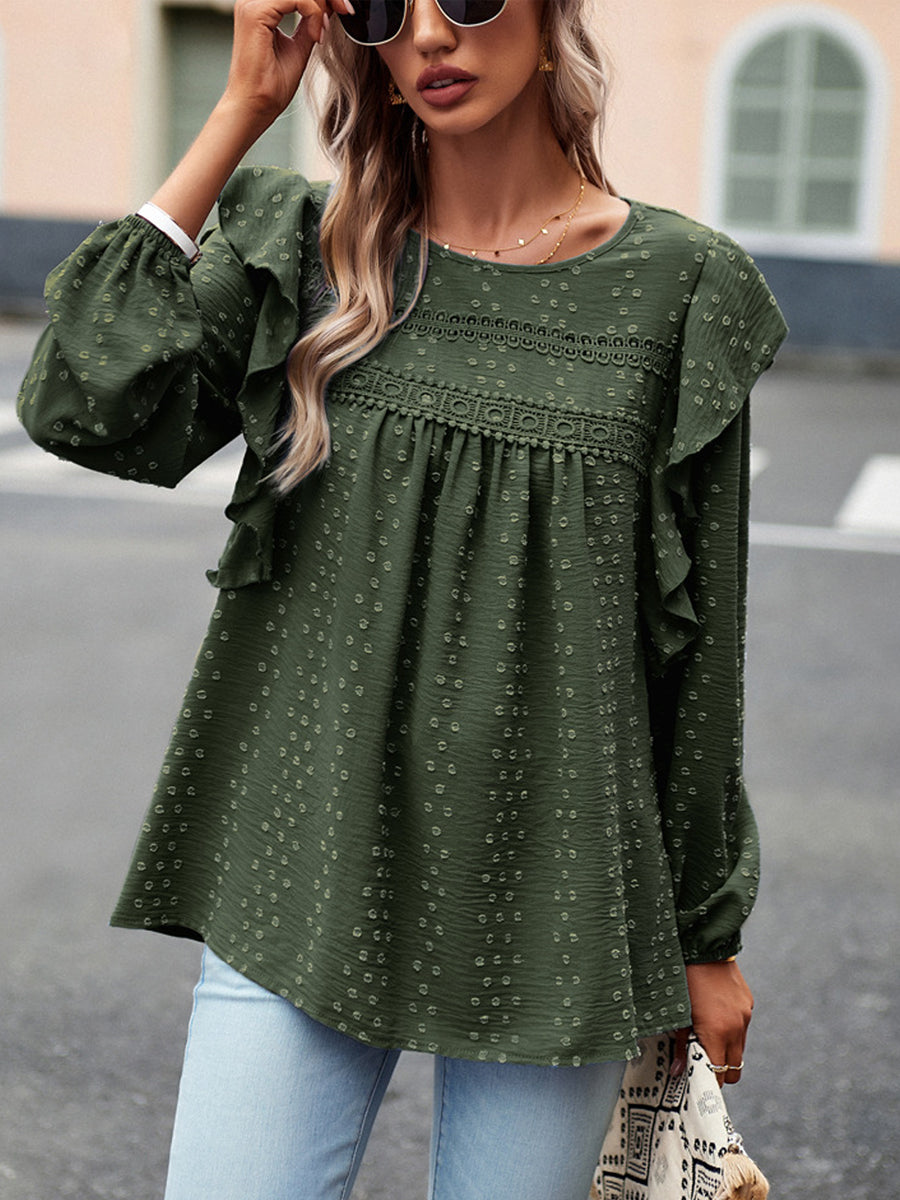 Blouses - Loose Casual Comfortable Commuting Long Round Neck Blouse - MsDressly