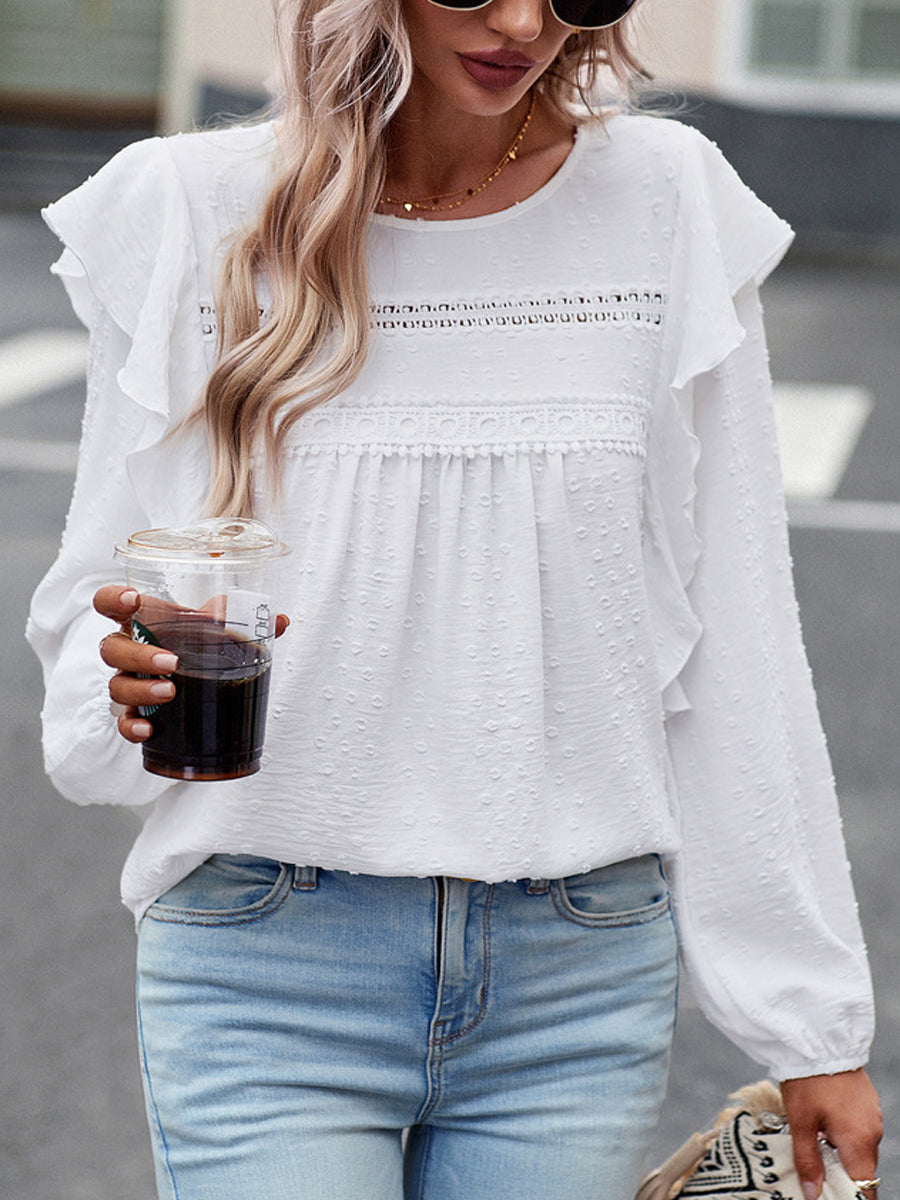 Blouses - Loose Casual Comfortable Commuting Long Round Neck Blouse - MsDressly