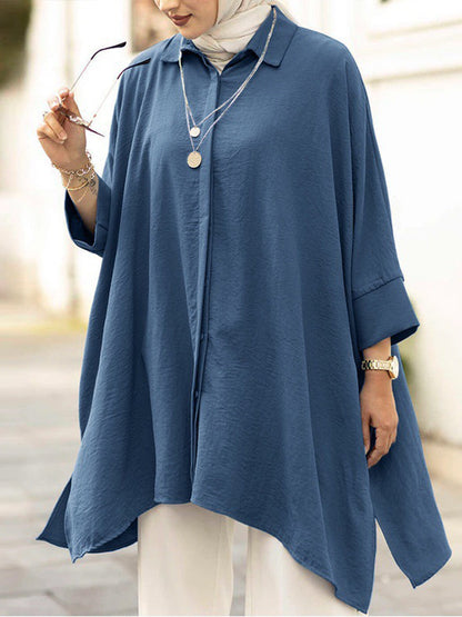 Blouses - Solid Color Fashionable Casual Loose Blouse - MsDressly