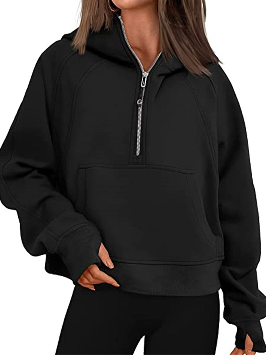 Hoodies - Trendy Oversized Fleece Pullover Long Sleeve Hoodie - MsDressly
