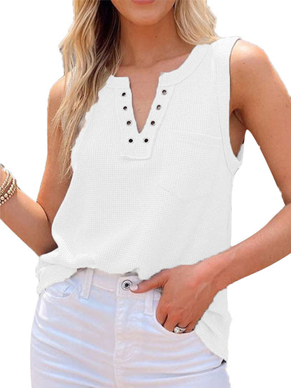 Casual Solid Color V Neck Loose T-Shirt