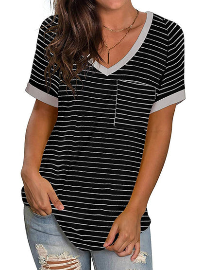 T-Shirts - Plus Size Color Block Tunic Raglan Short Sleeve T-Shirt - MsDressly