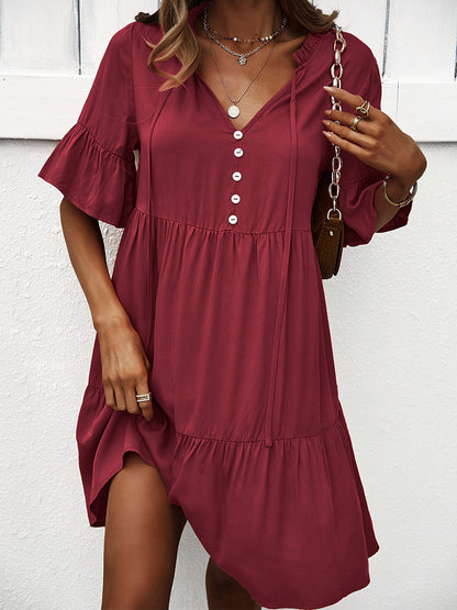 Solid Color Sexy Temperament Casual Mini Dress