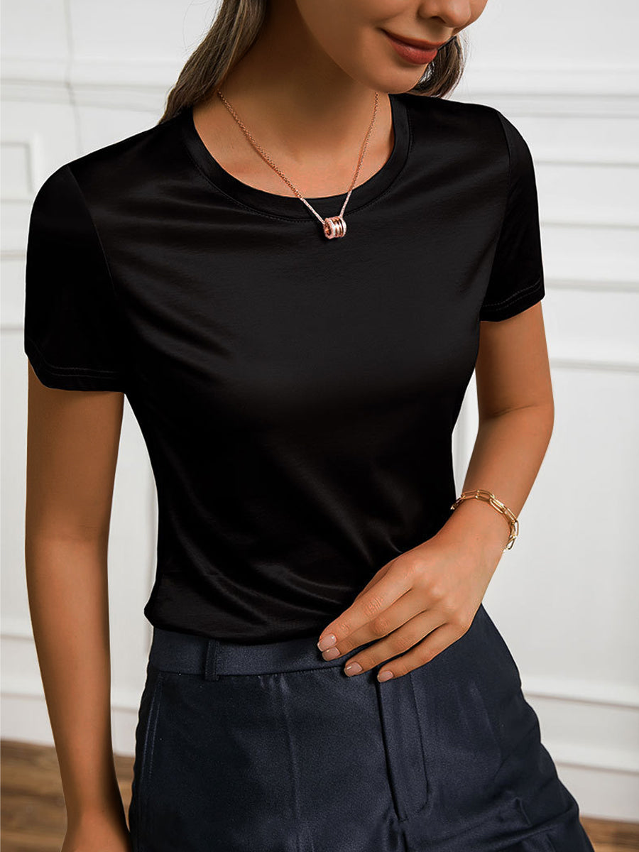 T-Shirts - V Neck Short Sleeve Tee T-Shirt - MsDressly