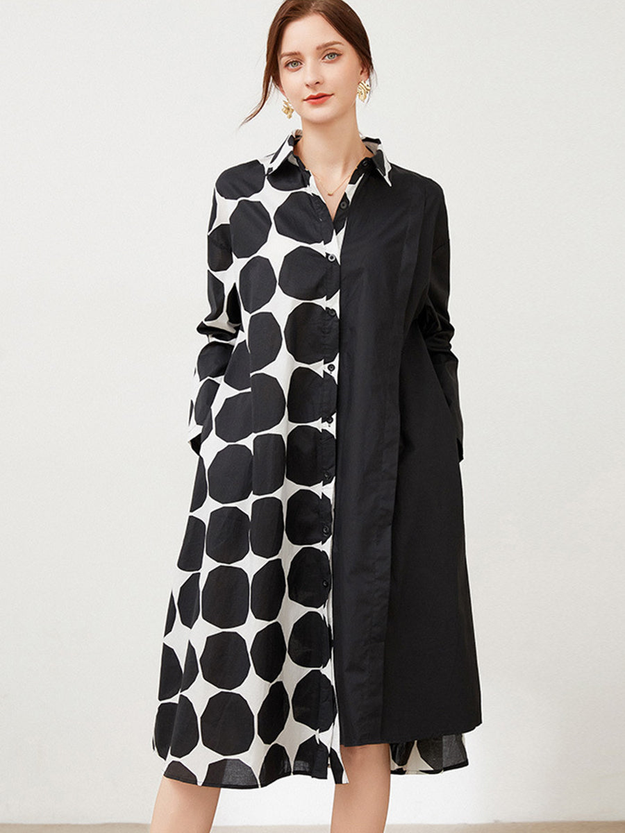 Plus Midi Dresses - Size Curve Dresses Plus Size Loose Elegant Floral Pattern Stitching Midi Dress - MsDressly