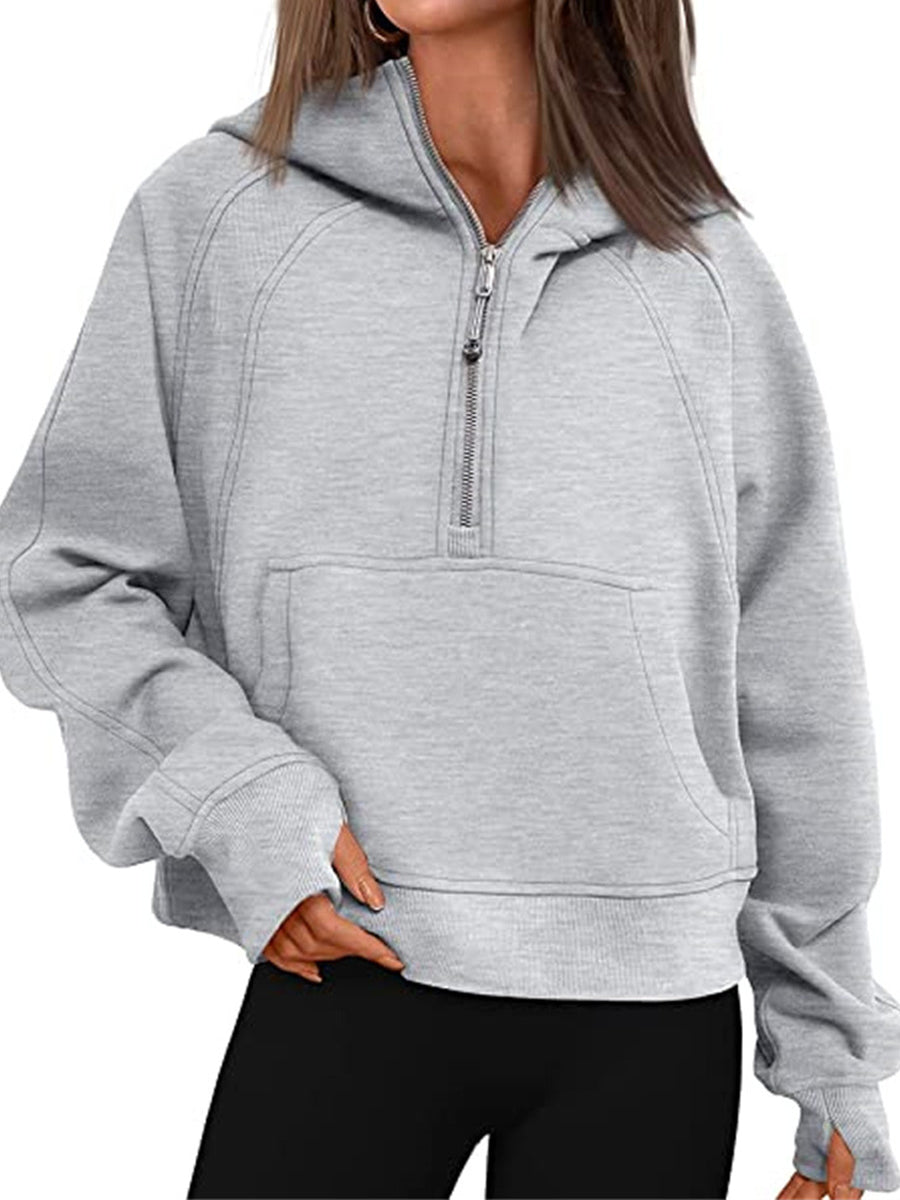 Hoodies - Trendy Oversized Fleece Pullover Long Sleeve Hoodie - MsDressly