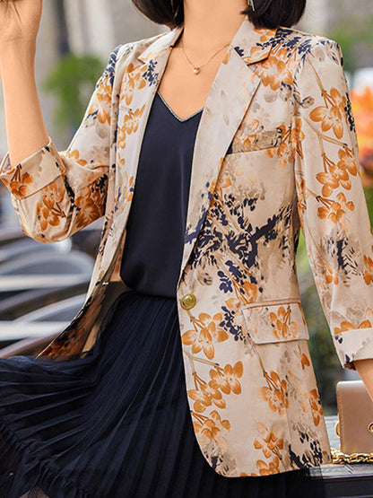 Blazers - Korean Style Fashion Slim Printed Blazer - MsDressly