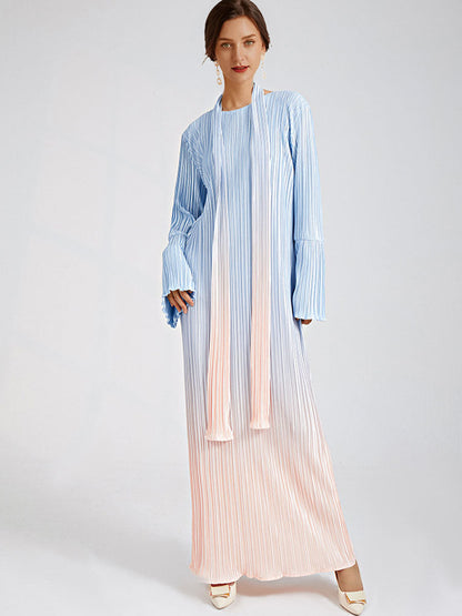 Pleated High Waist Commuting Temperament Maxi Dress