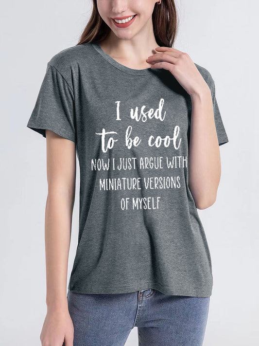 Loose Round Neck Letter Short Sleeve T-Shirt