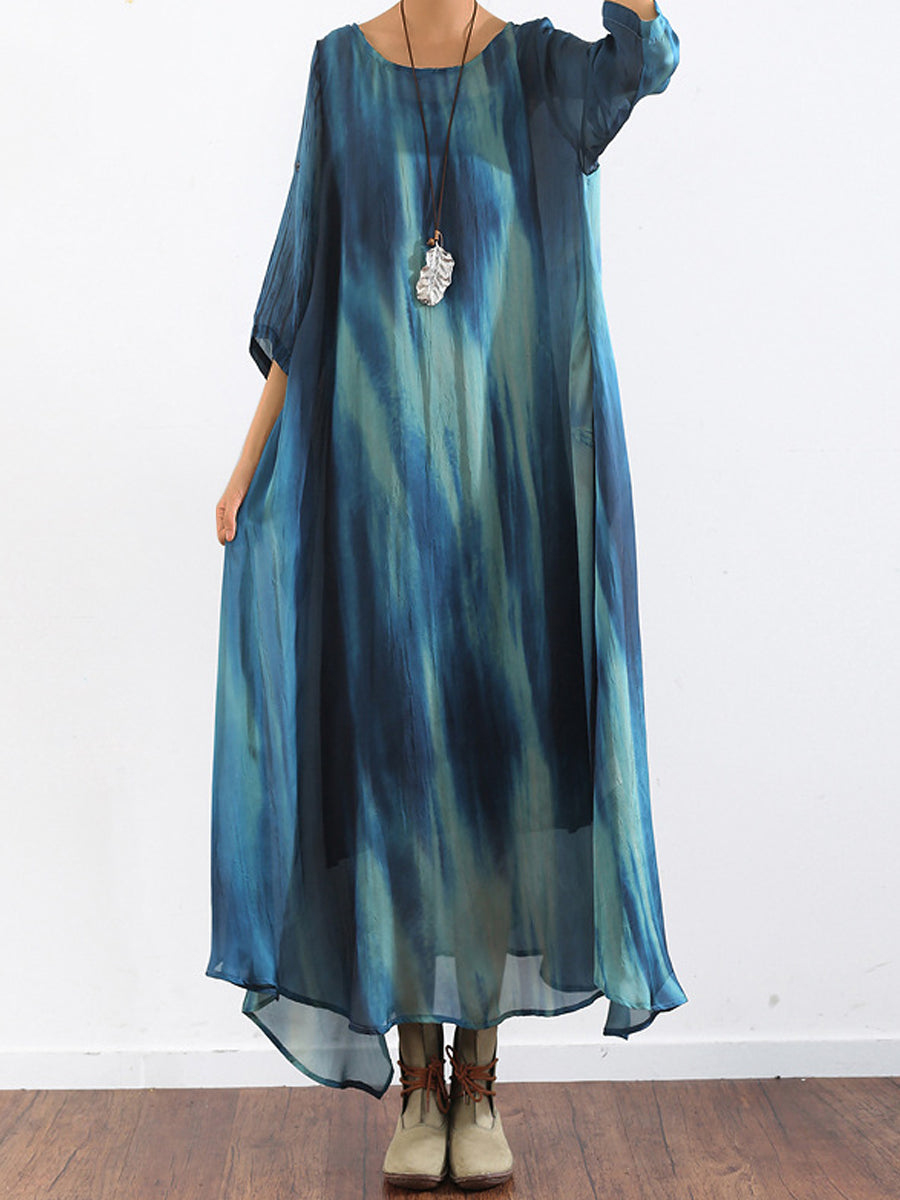 Midi Dresses - Literary Retro Elegant Big Swing Midi Dress - MsDressly