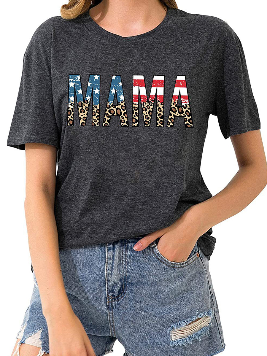 Print Cheetah Graphic Tees Short Sleeve T-Shirt