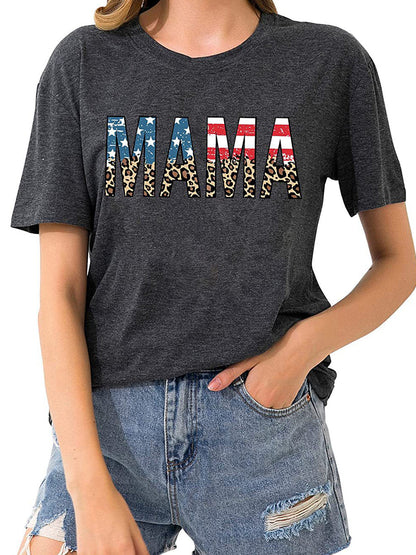 Print Cheetah Graphic Tees Short Sleeve T-Shirt