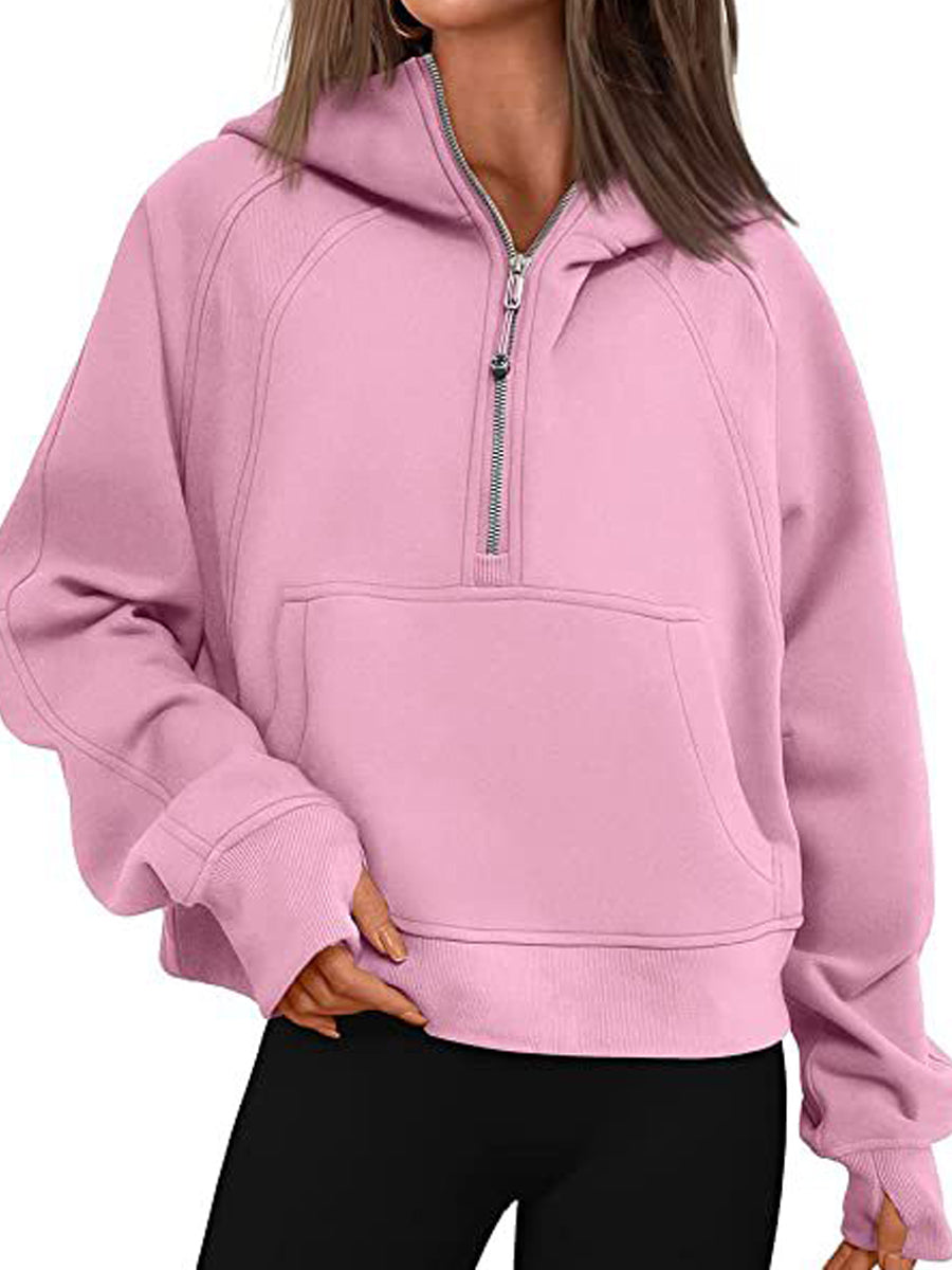 Hoodies - Trendy Oversized Fleece Pullover Long Sleeve Hoodie - MsDressly