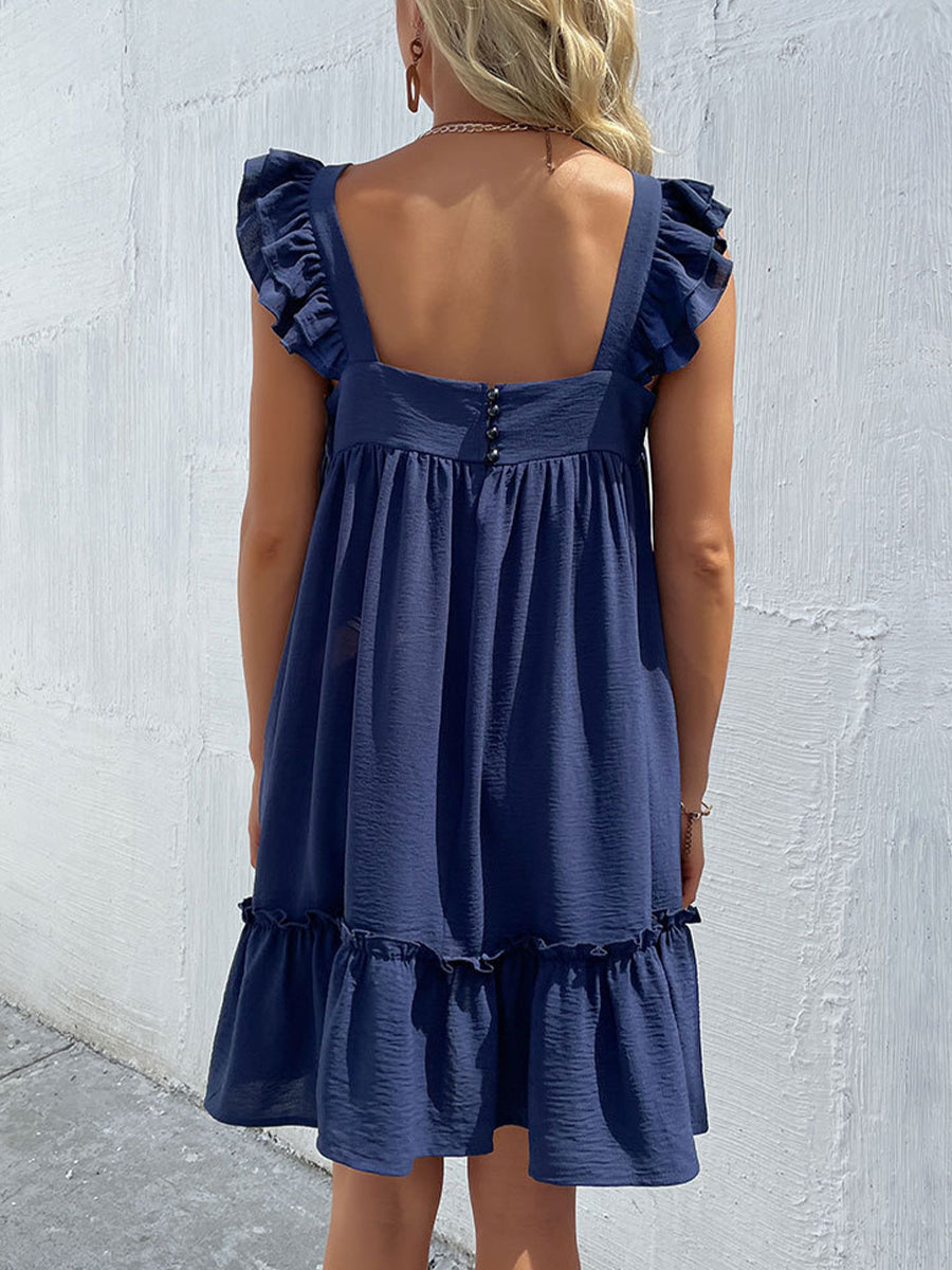 Mini Dresses - Vacation Beach Loose Sleeveless Mini Dress - MsDressly