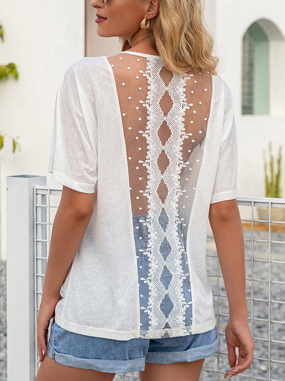 T-Shirts - Round Neck Short Sleeve T-Shirt - MsDressly