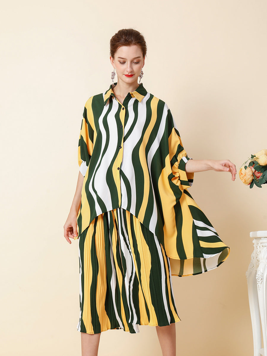 Sets - Personality Print Loose Dolman Sleeve Two-Piece Set - MsDressly