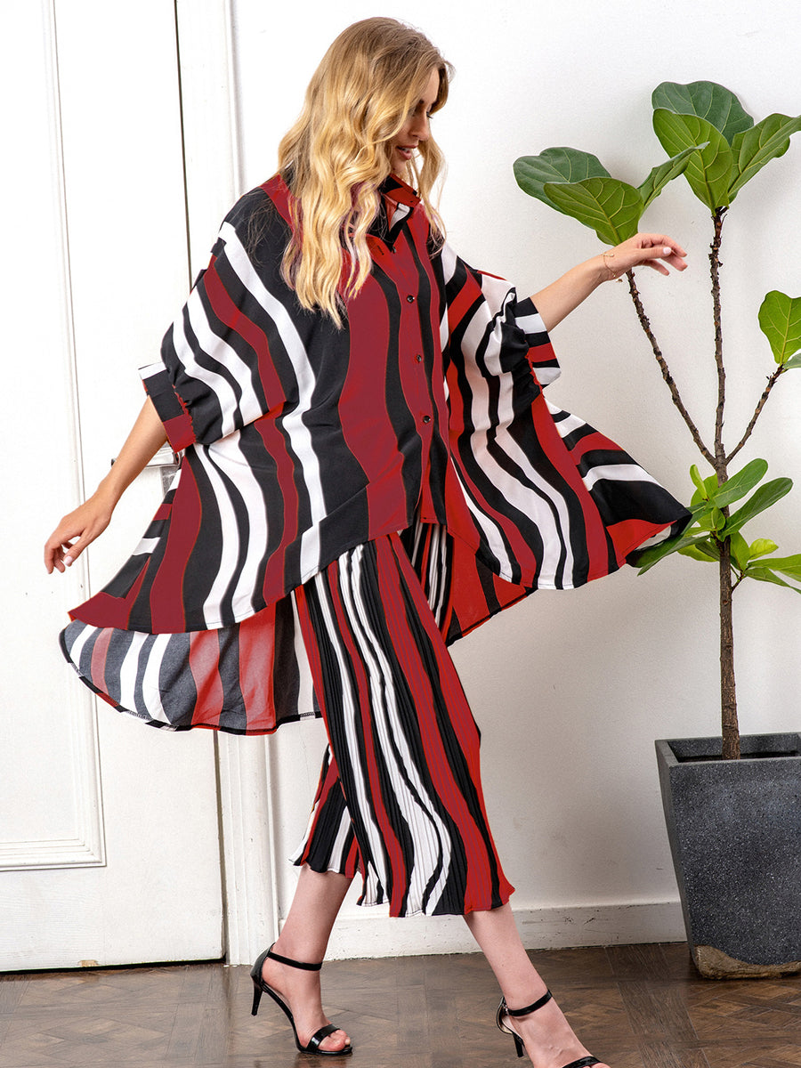 Sets - Personality Print Loose Dolman Sleeve Two-Piece Set - MsDressly