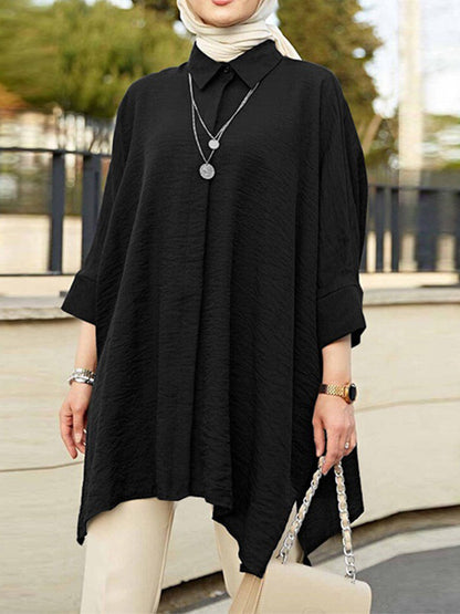 Solid Color Fashionable Casual Loose Blouse