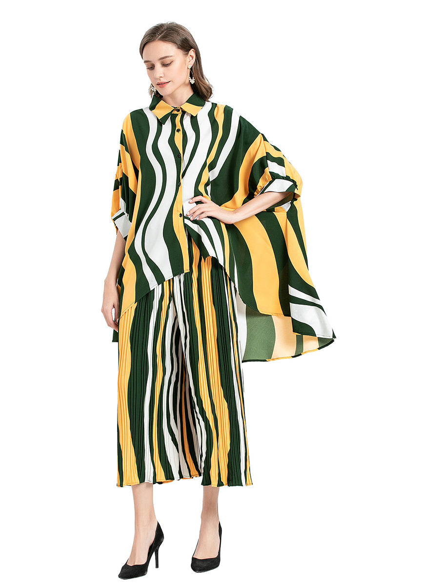 Sets - Personality Print Loose Dolman Sleeve Two-Piece Set - MsDressly