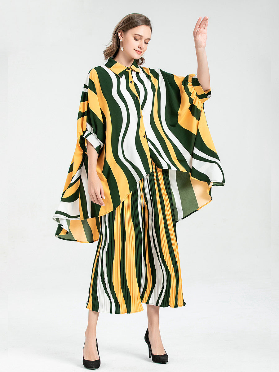 Sets - Personality Print Loose Dolman Sleeve Two-Piece Set - MsDressly