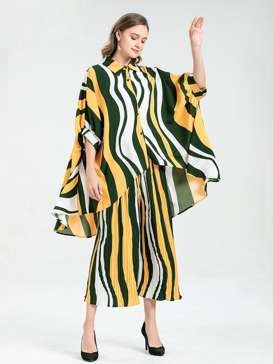 Sets - Personality Print Loose Dolman Sleeve Two-Piece Set - MsDressly