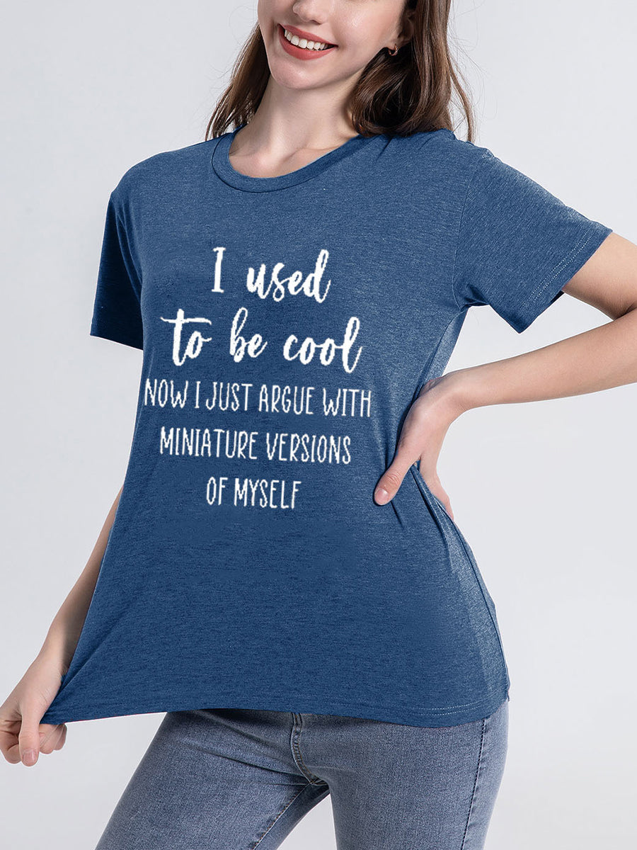 T-Shirts - Loose Round Neck Letter Short Sleeve T-Shirt - MsDressly