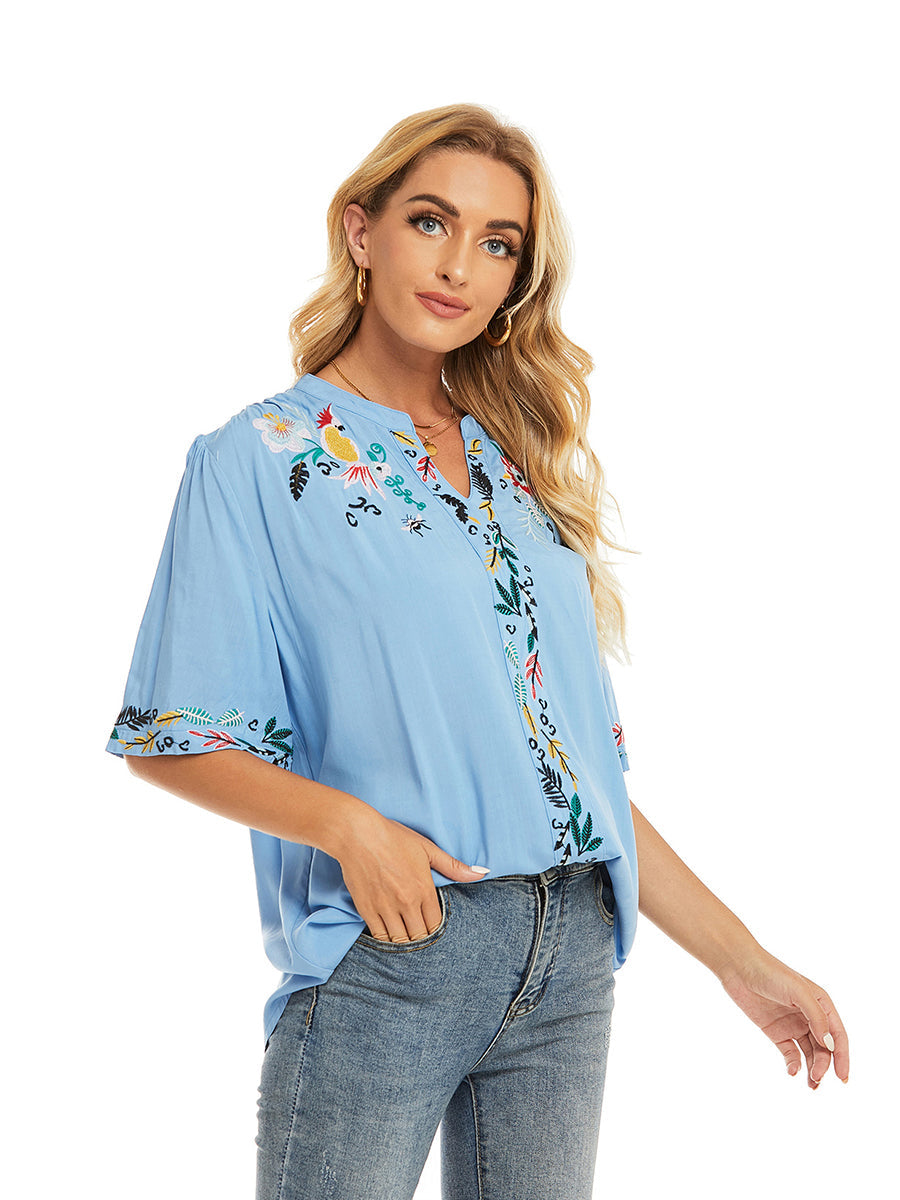 Blouses - Fashion Embroidery Temperament Commuter Blouse - MsDressly