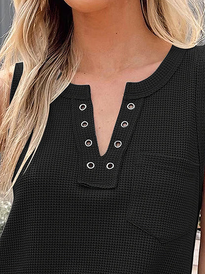 T-Shirts - Casual Solid Color V Neck Loose T-Shirt - MsDressly