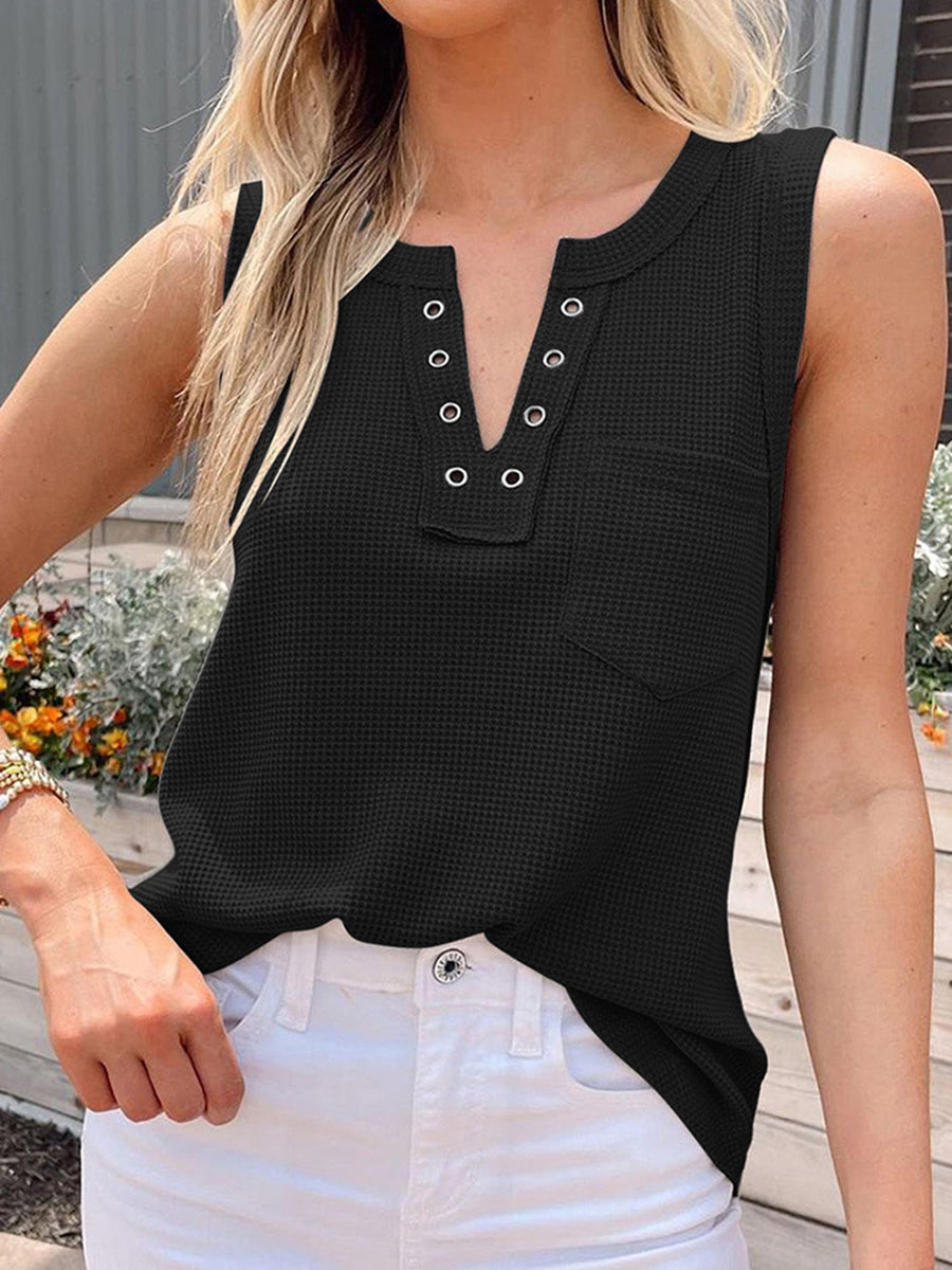 Casual Solid Color V Neck Loose T-Shirt