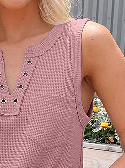 T-Shirts - Casual Solid Color V Neck Loose T-Shirt - MsDressly