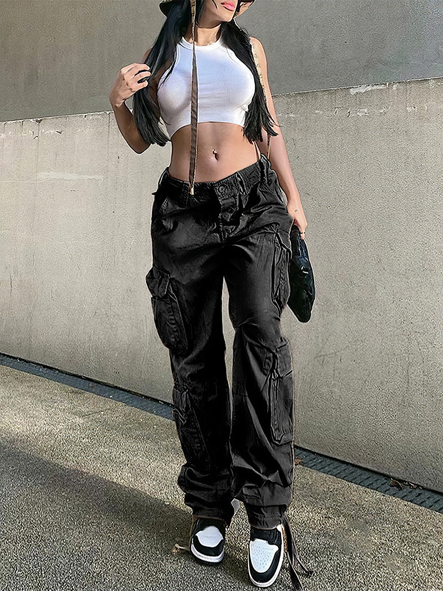 Pants - Street Hip Hop Style Denim Workwear Casual Pants - MsDressly