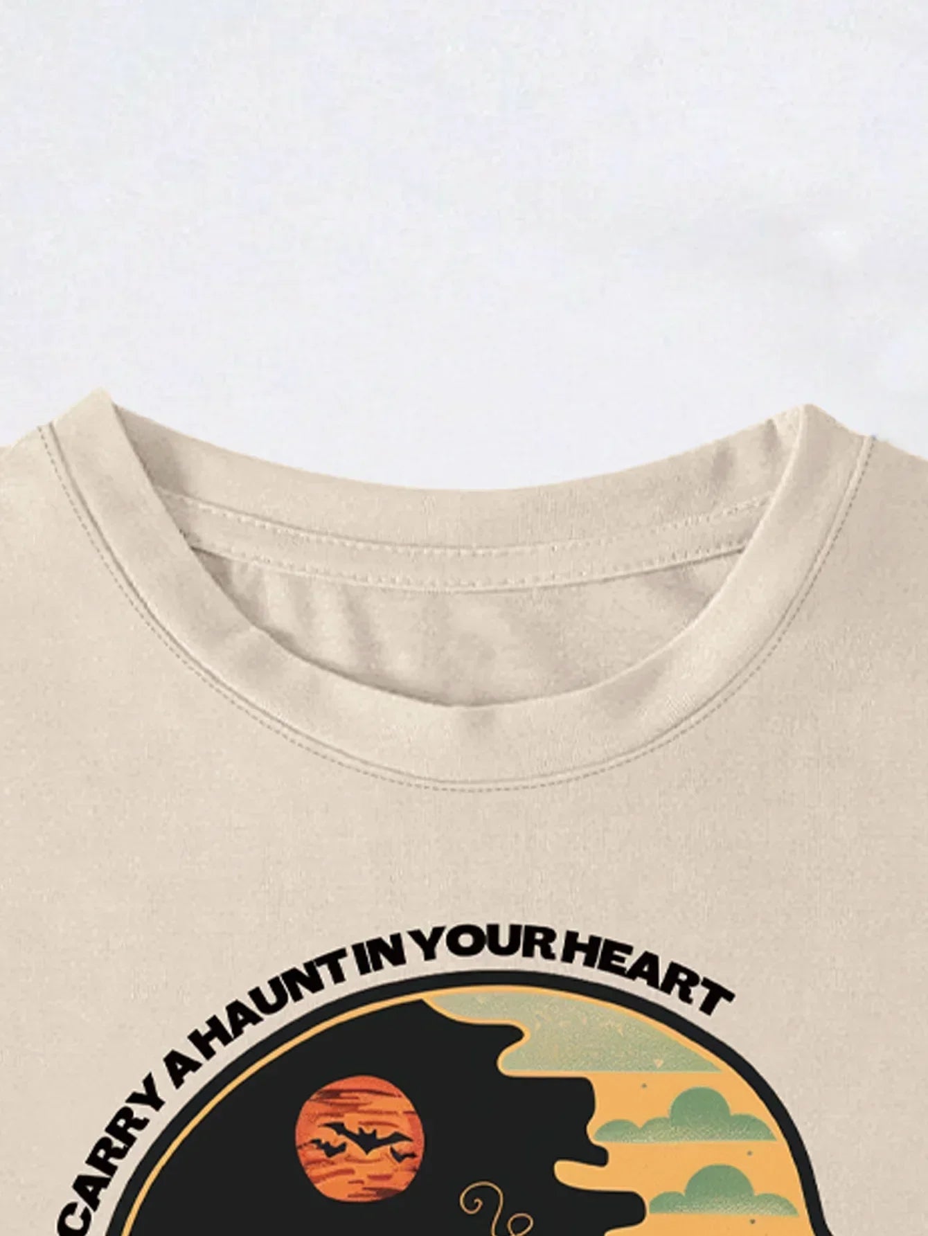 Halloween Graphic with Skull and Pumpkin Print T-shirt Short Sleeve Crew Neck Casual Top For Summer & Spring Women's Clothing