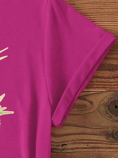 Fun 'Can-Do Critter' Raccoon Print T-shirt Short Sleeve Crew Neck Casual Top For Summer & Spring Women's Clothing