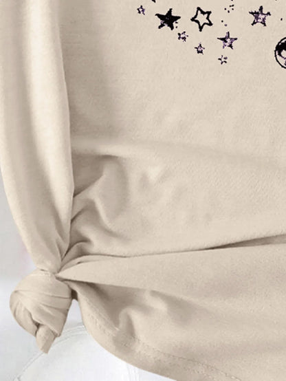 Astronomical Humor 'I Need Space' Planetary Print T-shirt Short Sleeve Crew Neck Casual Top For Summer&Spring Women's Clothing