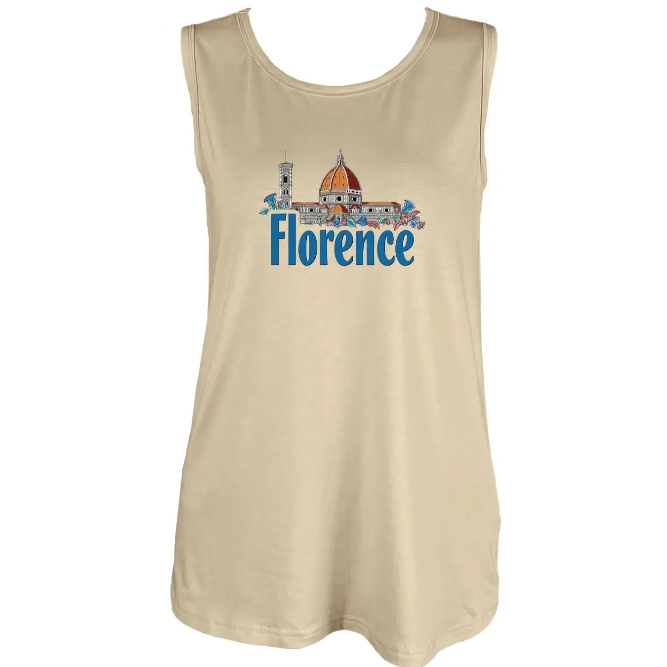 Florence Skyline Graphic With Bold Florence Print Tank Top Sleeveless Casual Top For Summer & Spring Women's Clothing