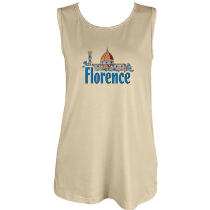 Florence Skyline Graphic With Bold Florence Print Tank Top Sleeveless Casual Top For Summer & Spring Women's Clothing