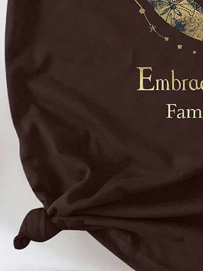 Enigmatic Dragonfly and Moon Graphic with Print T-shirt Short Sleeve Crew Neck Casual Top For Summer & Spring Women's Clothing