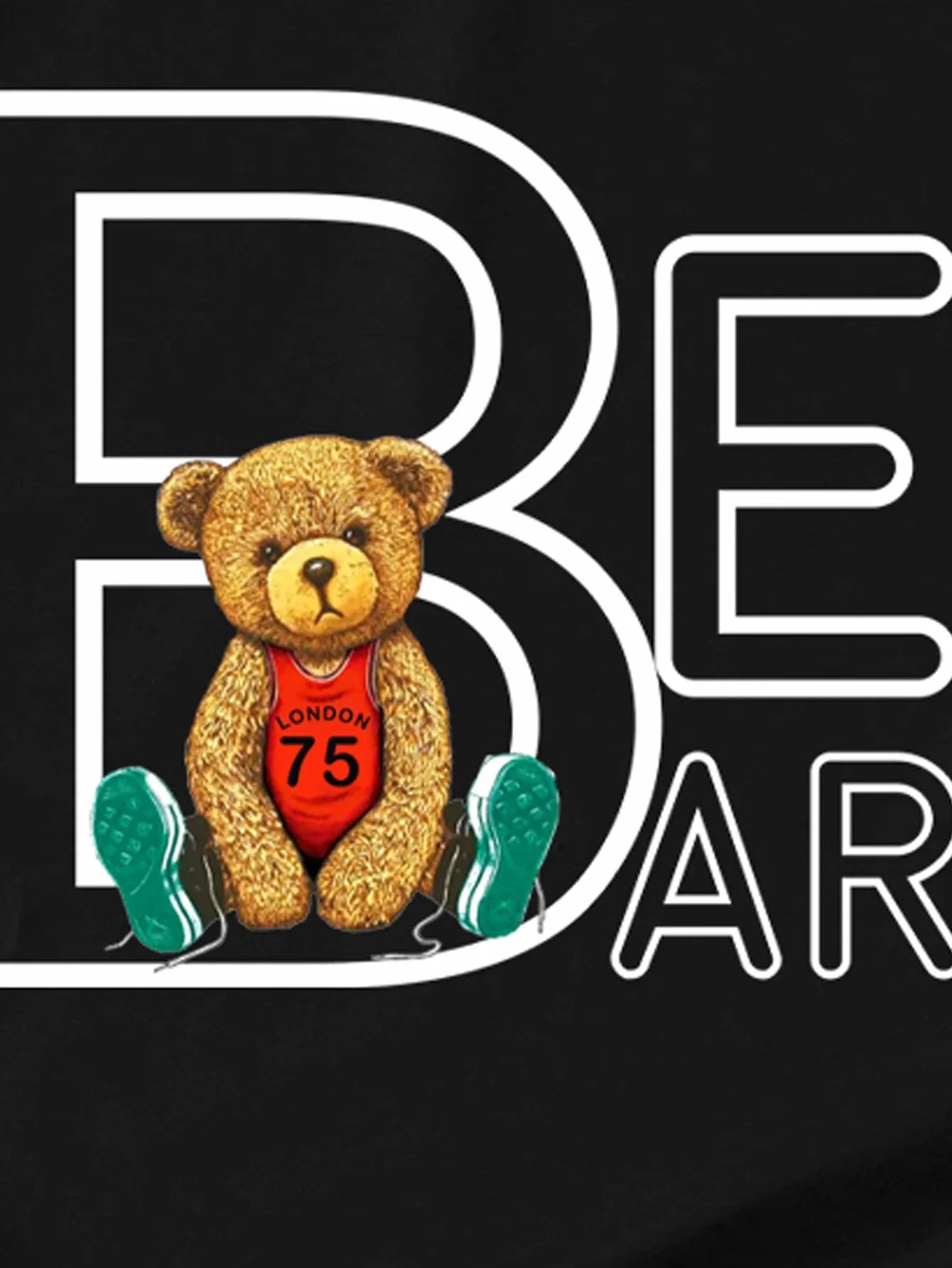 Retro Dress Bear Print Fashion Casual Crew Neck Short Sleeve T-shirt