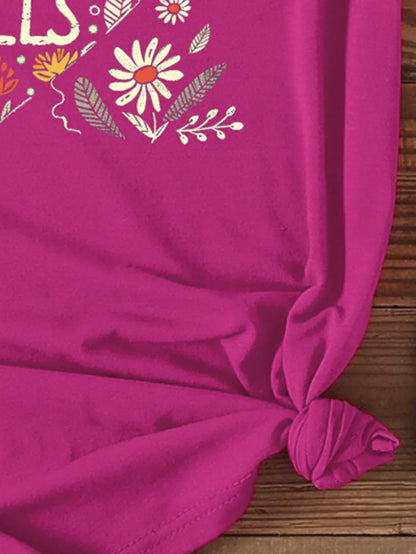 Heart Shaped Adventure 'Nature Calls' Print T-shirt Short Sleeve Crew Neck Casual Top For Summer & Spring Women's Clothing