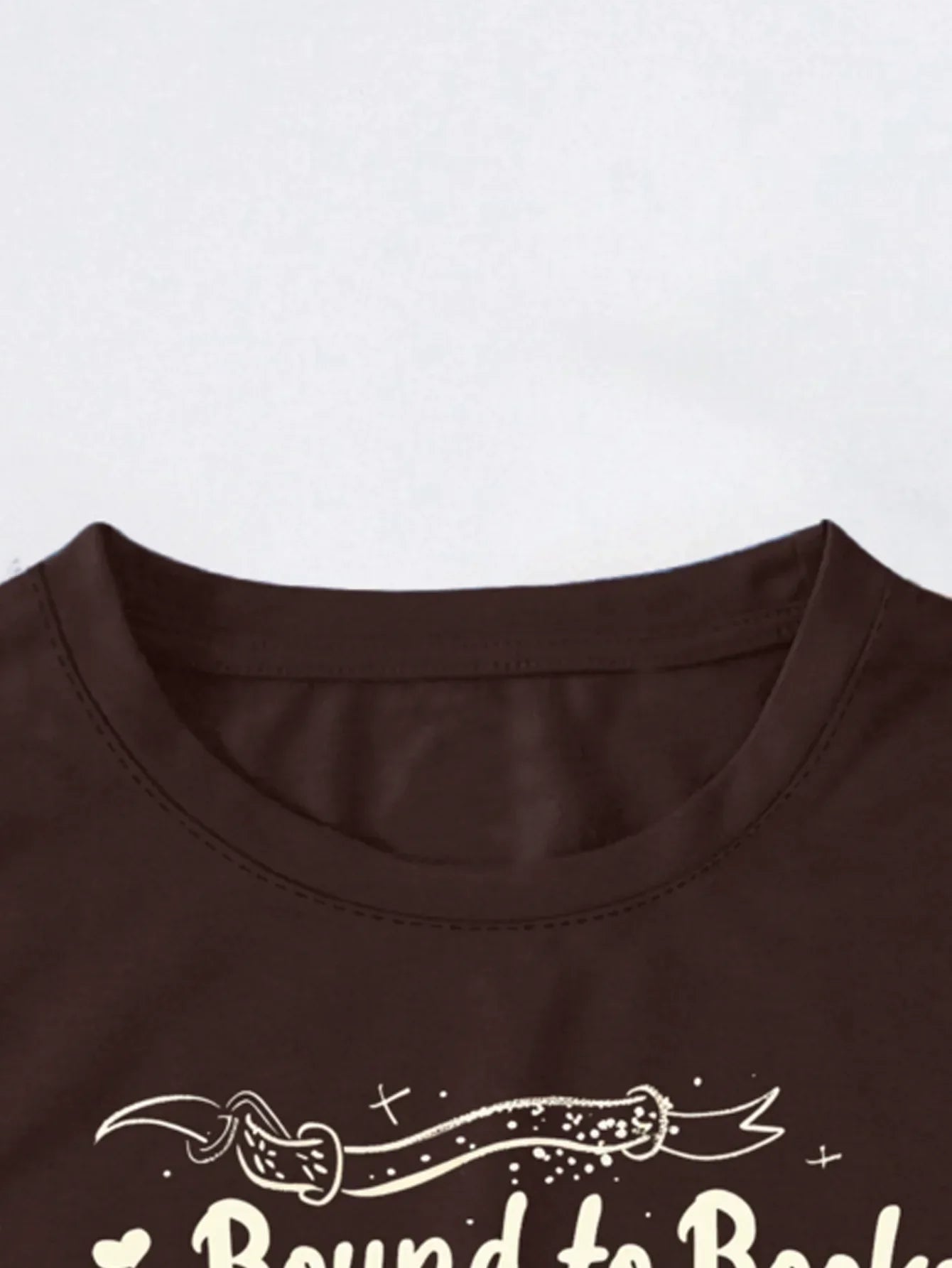 Heartfelt Literary And Coffee Graphic Print T-shirt Short Sleeve Crew Neck Casual Top For Summer & Spring Women's Clothing