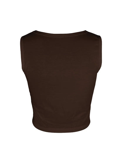 Enchanting Sirens Graphic With Powerful Message Print Crop Tank Top, Sleeveless Casual Top For Summer & Spring, Women's Clothing