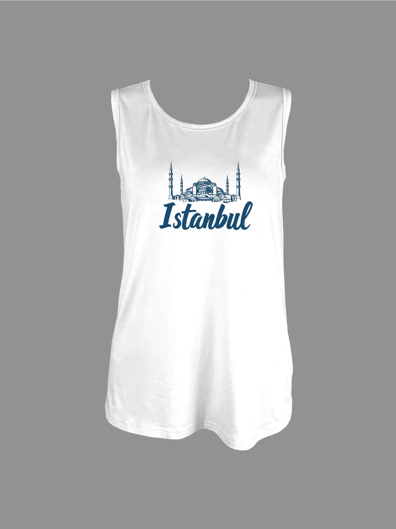 Istanbul Skyline Graphic With Bold Istanbul Print Tank Top Sleeveless Casual Top For Summer & Spring Women's Clothing