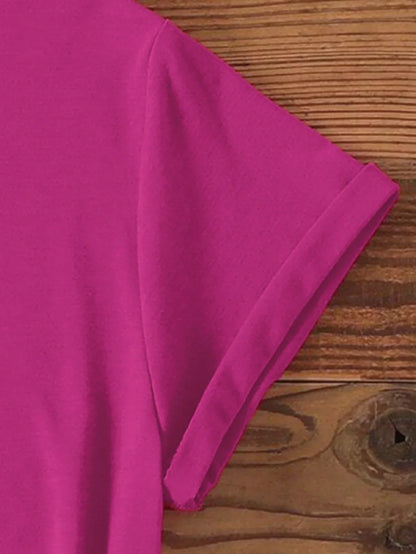 Heart Shaped Adventure 'Nature Calls' Print T-shirt Short Sleeve Crew Neck Casual Top For Summer & Spring Women's Clothing