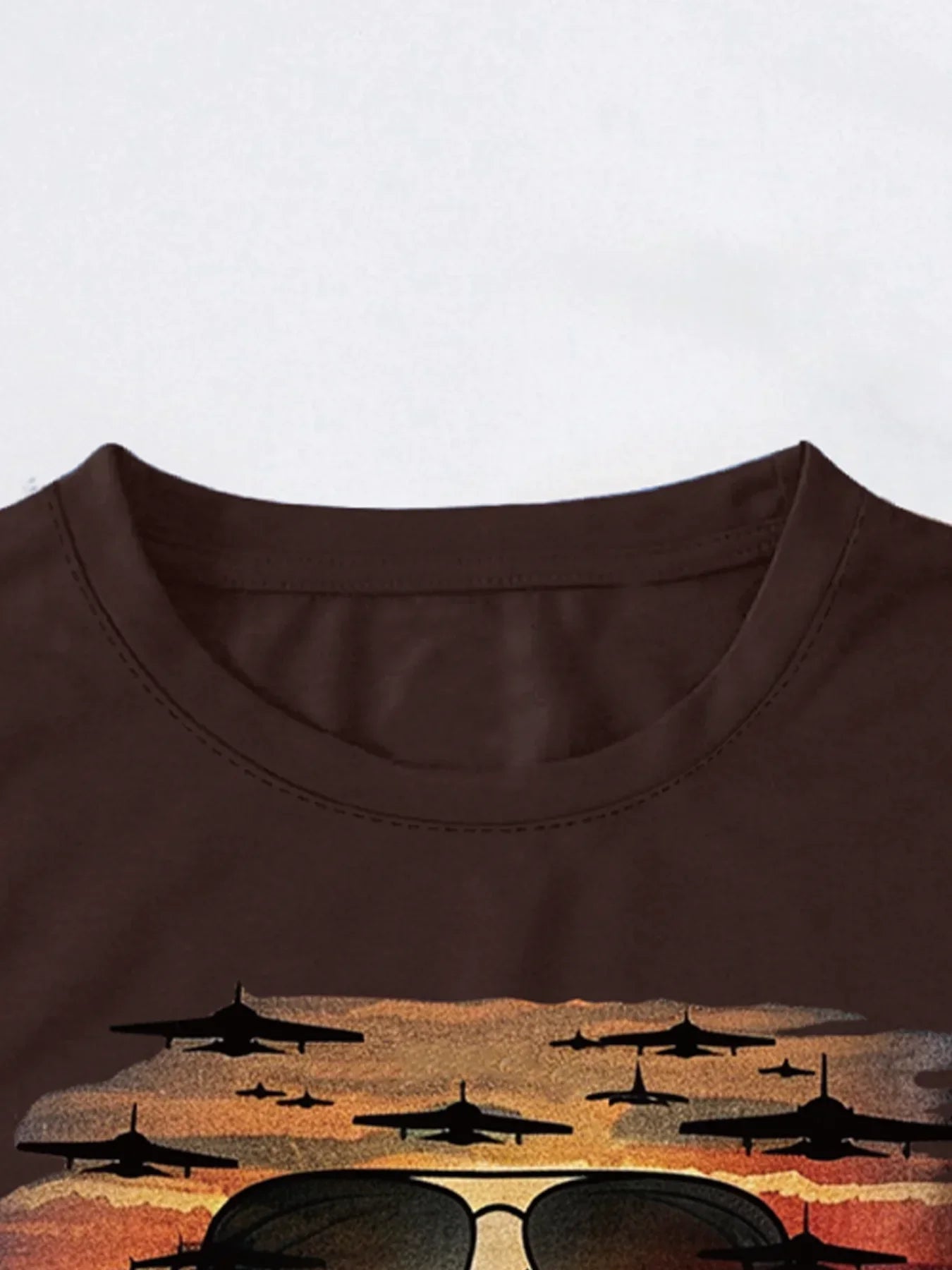 Aviator Sunglasses & Sunset Graphic Print T-shirt Short Sleeve Crew Neck Casual Top For Summer & Spring Women's Clothing