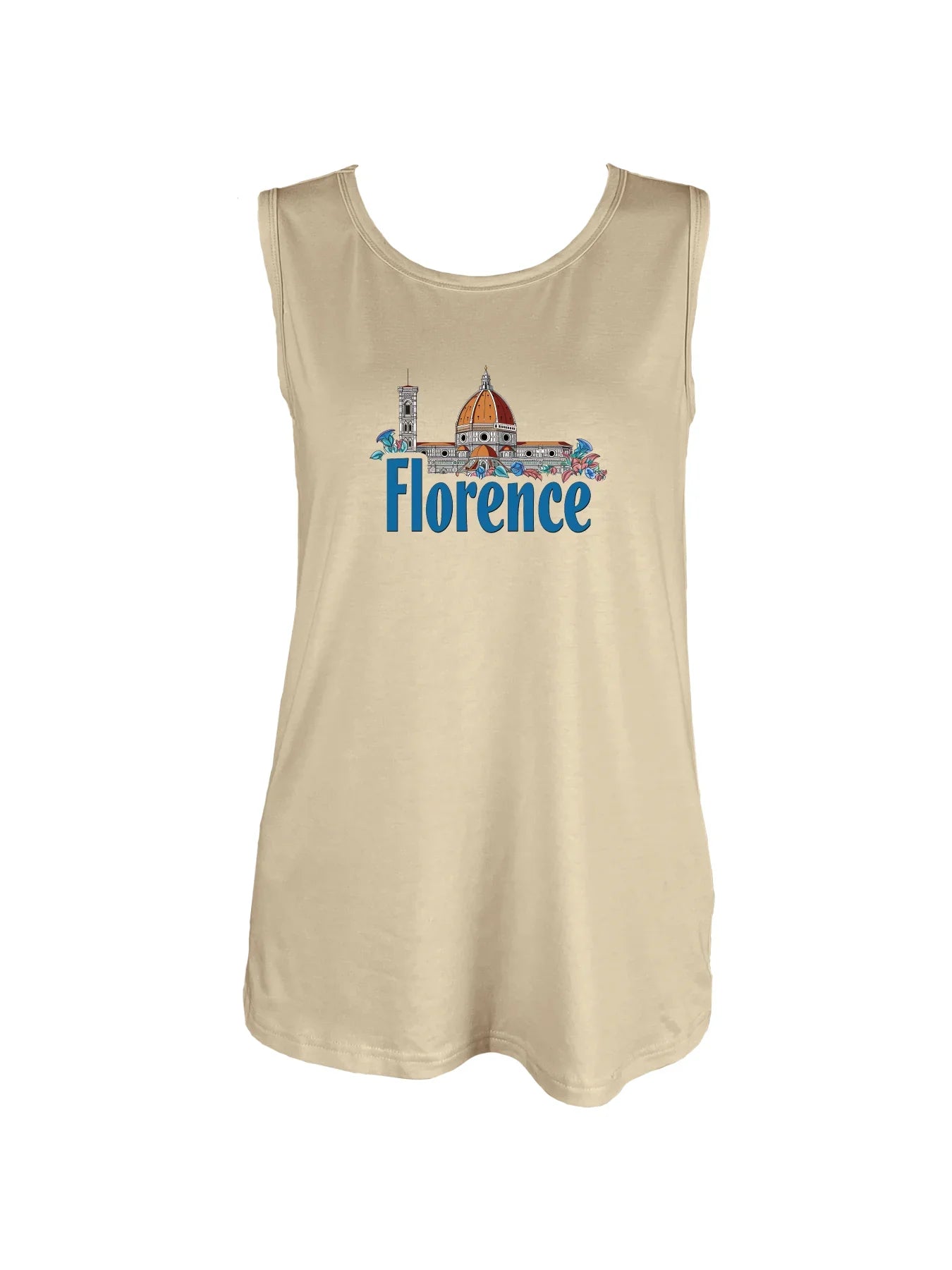 Florence Skyline Graphic With Bold Florence Print Tank Top Sleeveless Casual Top For Summer & Spring Women's Clothing