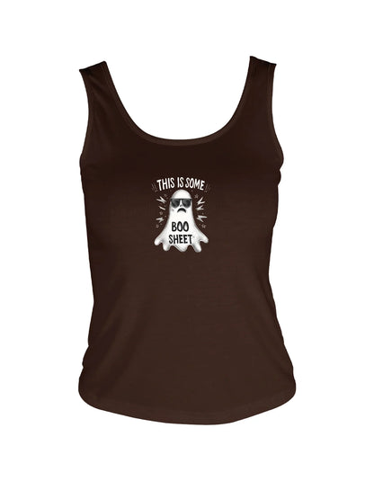 Fun and Spooky Cool Ghost  Graphic Print Crop Tank Top Sleeveless Casual Top For Summer & Spring Women's Clothing