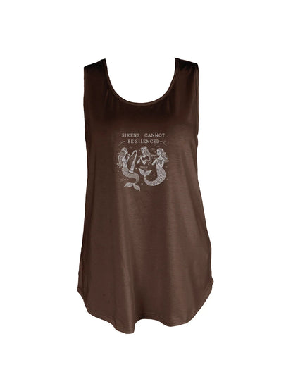 Enchanting Sirens Graphic Print Tank Top Sleeveless Casual Top For Summer & Spring Women's Clothing