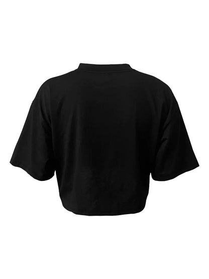 Istanbul Skyline With Bold Istanbul Print Crew Neck Crop T-Shirts Casual Short Sleeve Top For Spring & Summer Women's Clothing